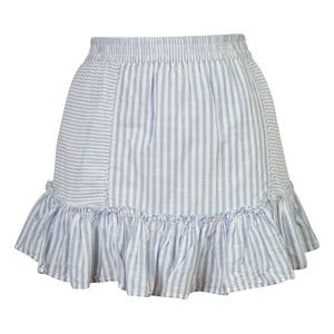 LoveShackFancy Pinstripe Blue White Mini Skirt